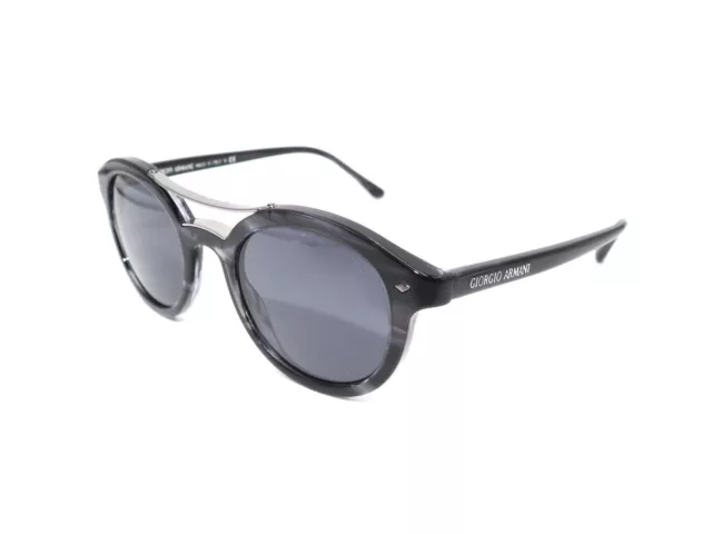 Authentic GIORGIO ARMANI Sunglasses AR 8007-5595R5 Stripped Gray / Gray*NEW*48mm
