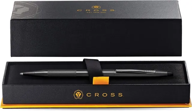 Cross Century Classic Black Titanium Diamond Cut Ballpoint Pen $200 GIFT NEW