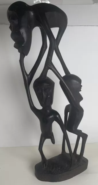Vintage Mid-Century Makonde Sculpture - "Shetani" East African Wood Carving/Art