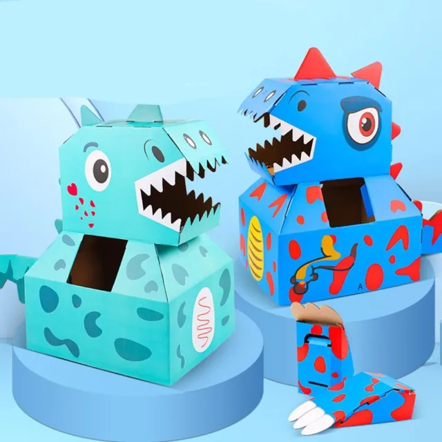 Handmade Cardboard Box Dinosaur Toy Wearable  Originality   Male