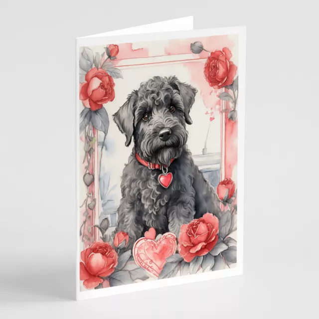 Kerry Blue Terrier Valentine Roses Cards Envelopes Pack of 8 DAC4487GCA7P