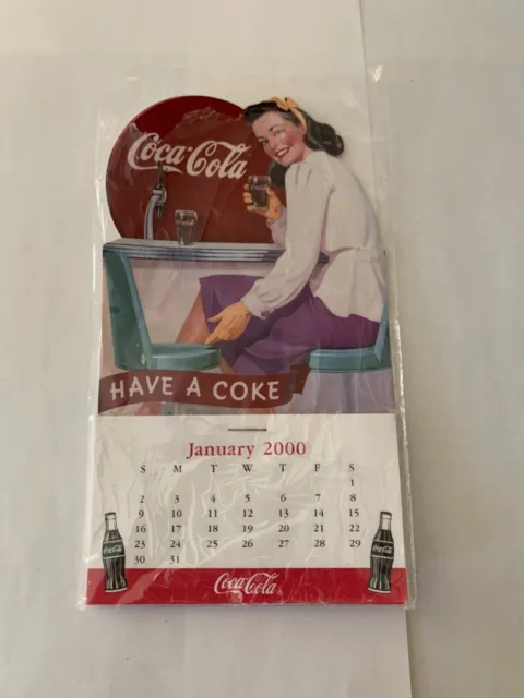 Coca Cola 2000 Calendar Mini Magnetic Magnet 12 Month 'Have A Coke' Girl Coke