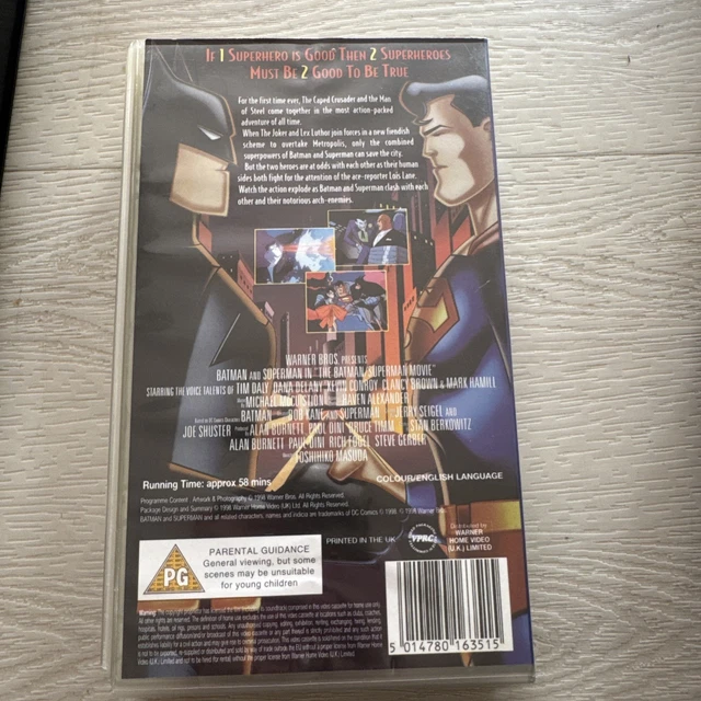 THE BATMAN AND Superman Movie Animation - 1999 Original VHS Video good ...