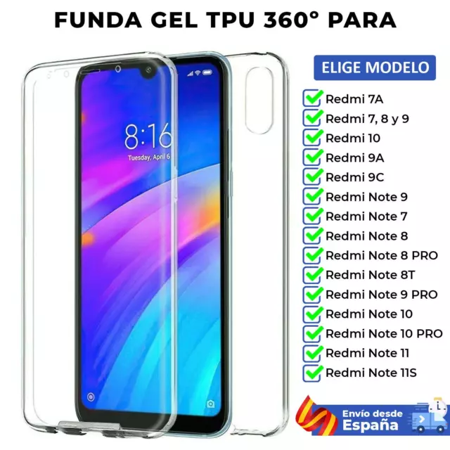 Funda TPU 360 para Xiaomi Redmi 7 7A 8 8T 9 9A 9C 9T 10 11 Note PRO