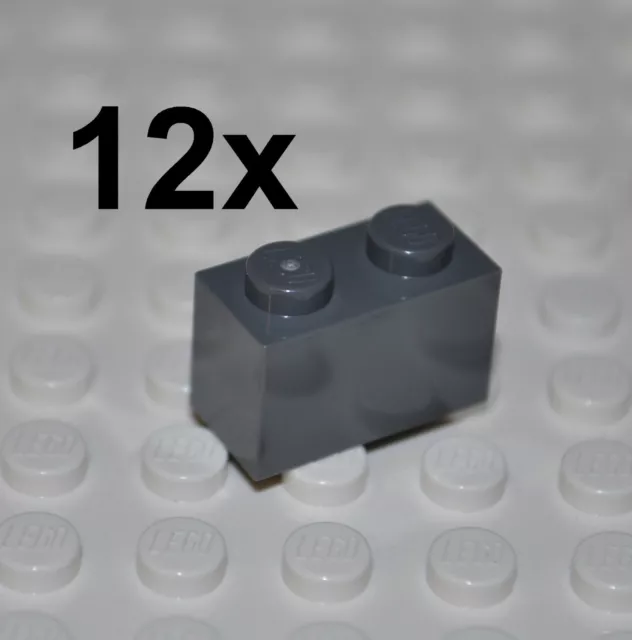 Lego Parts - 12X Dark Bluish Grey Building Bricks 1X2 Studs/Building Blocks 3004