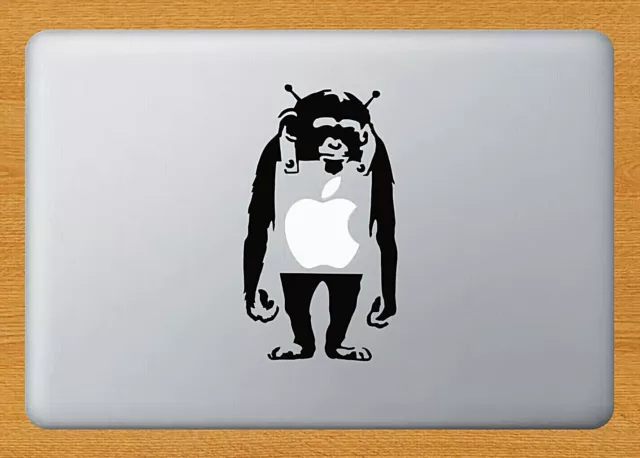 Banksy Funny Monkey Sticker Decal Decor Laptop Mac Apple Macbook Black Vinyl