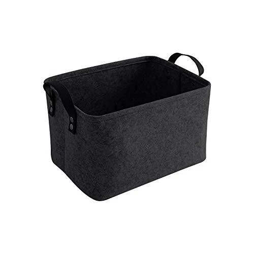 Felt Storage Basket, contenitore pieghevole in feltro per scaffali, biancheria,