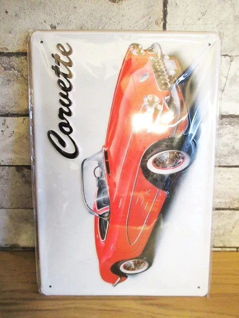 Corvette Chevrolet Letrero de Metal Signo de la Nostalgia 30CM Nuevo
