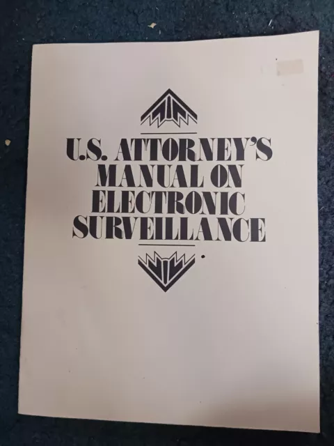 US Attorneys Manual On Electronic Surveillance BOOK Rare Instructional OOP Guide