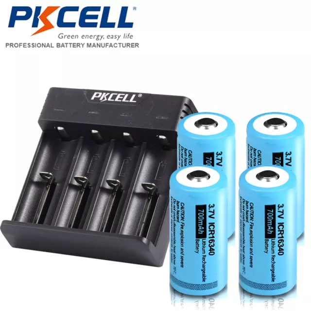 8x 3.7V CR123A Lithium Batteries Button Top ICR16340 PL123 Rechargeable  Li-ion