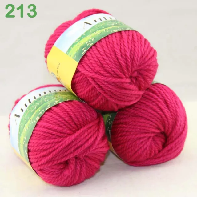 AIP Sale 3 Balls X50gr DIY Hand Knitting Yarn Soft Blankets Wool Silk Velvet 13