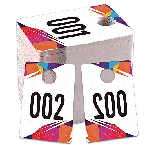 FaCraft Live Number Tags,001-100 Normal and Reverse Mirror Image Number Hanger