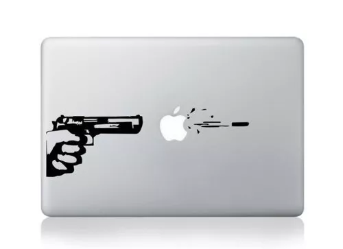 MacBook 13" Gun shooting Decal Sticker (compatible with all Pro/Air versions)