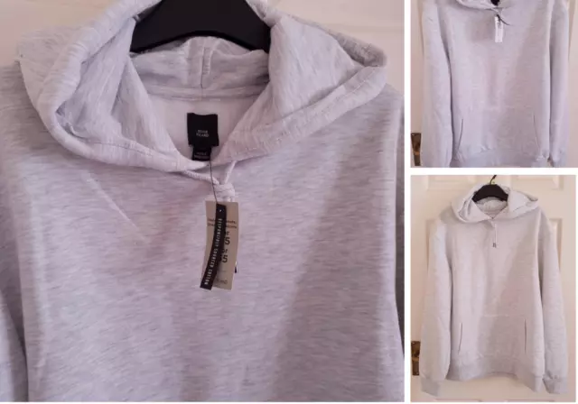 River Island Men's Grey Regular Fit Hoodie Size Medium With Tags