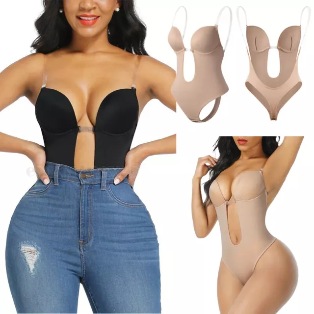 Women Backless Underwear Invisible Push Up Chest Full Body Shaper