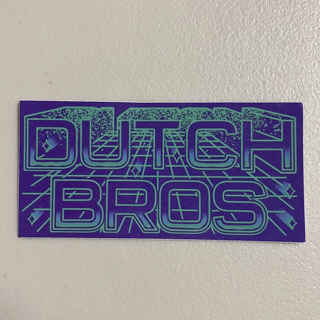 DUTCH BROS COFFEE Sticker Sacramento Blue Teal Digital Diamond RARE
