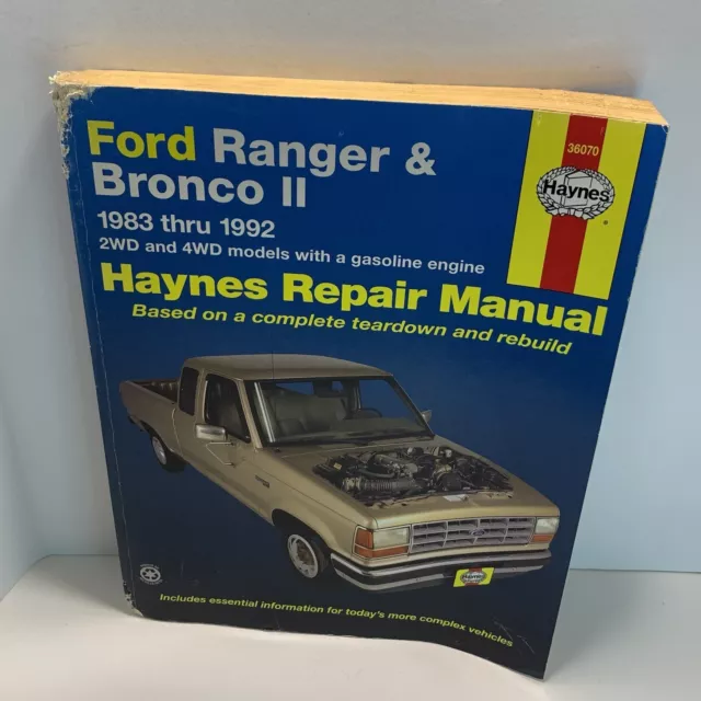 Haynes 1983-1992 Ford Ranger &  Bronco II 2WD 4WD - Repair Manual #1026