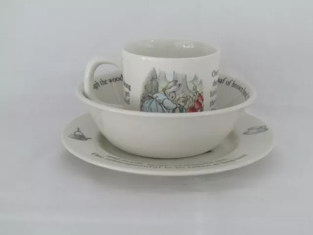 Etruria Barlaston WEDGWOOD Peter Rabbit Beatrix Potter Child Set Bowl Plate Cup