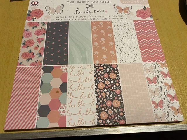 The Paper Boutique - Lovely Days - Decorative Papers - 36 8x8 Sheets - New