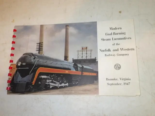1947 Modern Coal Burning Steam Locomotives Norfolk & Western Railway Train Book
