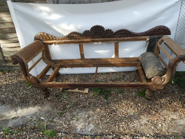 Antique 1820 Regency double scroll end couch sofa  Restoration Project  SE15 2DU