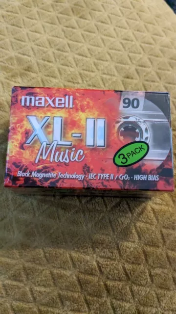 Confezione da 3 nastri audio cassetta ad alto pregiudizio Maxell XL-11 magnetite nera IEC tipo ll