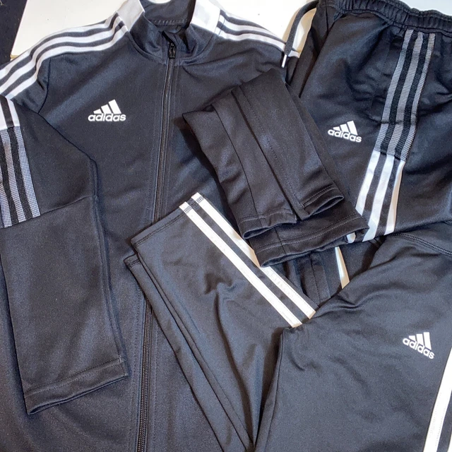 Adidas Lot of 3 Youth Girl’s Track Jacket & Pants + Leggings Black NWOT 10/12