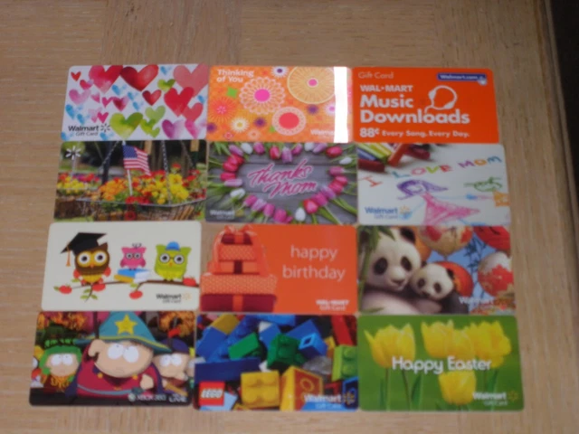 Walmart #1    12 different new and used collectible gift cards
