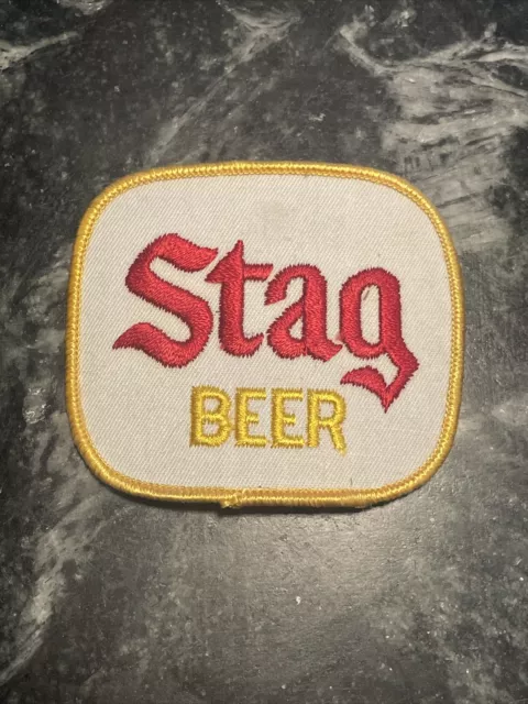 Stag Beer Vtg Patch 70s 80s Hat Trucker Iron On 4” Yellow Logo