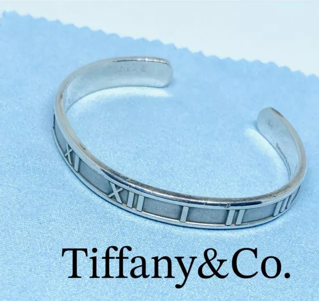 Tiffany & Co. Atlas Roman Numeral Bangle Bracelet Sterling Silver SV925/13cm