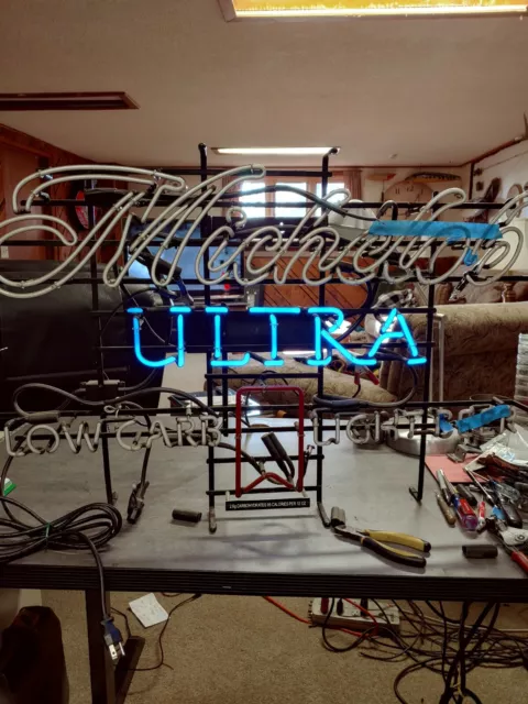 Michelob "ULTRA" Skeletal TEAL/BLUE-Neon Beer Sign Part,Tube EXC. COND