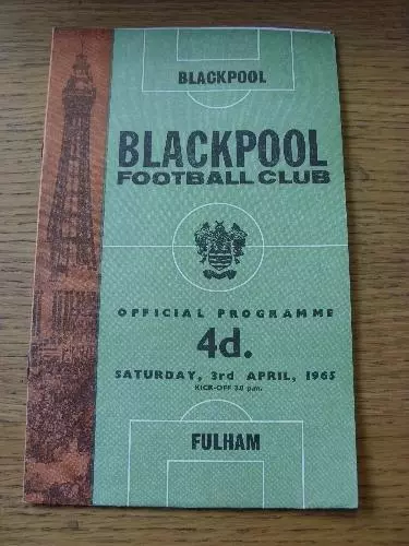 03/04/1965 Blackpool v Fulham  . Item In very good condition unless previously s