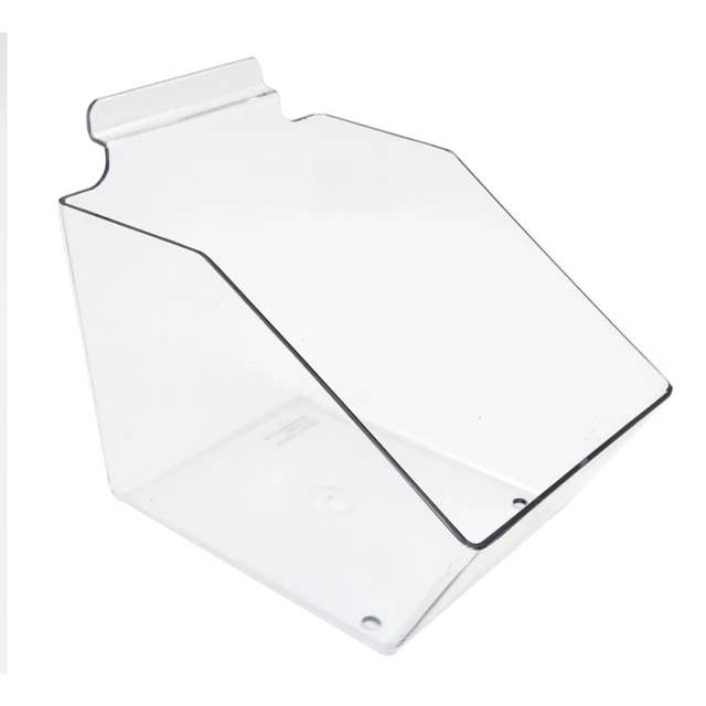 SSWBASICS CLEAR PLASTIC Dump Bin for Slatwall - 6” X 5 ½” X 7 ½” - Set ...