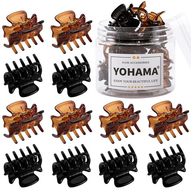 YOHAMA 12 Pcs Small Hair Claw Clips 1 Inch Durable Mini Jaw Clip Claw for Kids a