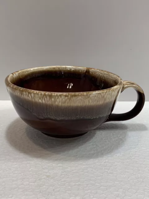 Vintage McCoy Pottery 137 Soup Bowl Coffee Mug Large With Handle Brown Drip