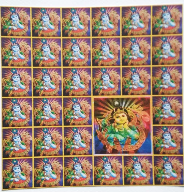 Blotter Art-OM KRISHNA-Psychedelic-goa acid Artwork-Shiva moon Edition 900 Hits