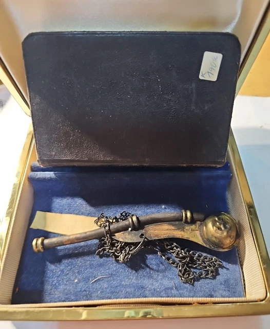 GERMAN WWII KRIEGSMARINE 2nd U Boat Flotilla brass whistle in case and