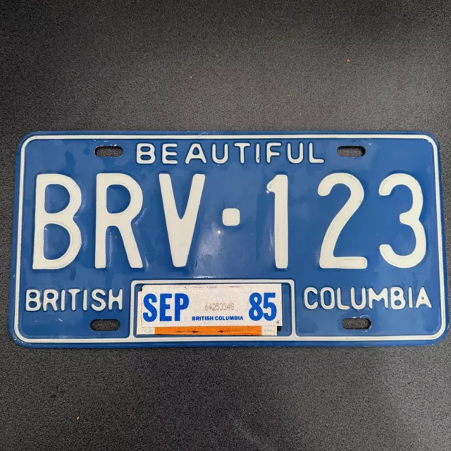 USA Nummernschild British Columbia 1985 US License Plate Autokennzeichen Vintage