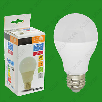 1x 4W [= 25W] Blanc Froid A60 GLS Es LED Ampoule Lampe Lumière, E27 Vis Edison