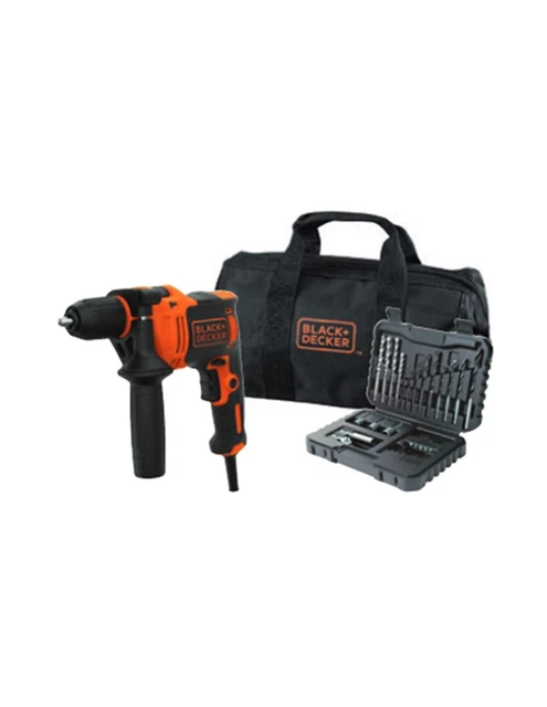 Perceuse à Percussion 710W + Kit 32 Pièces + Sac De Tran Black + Decker BEH710S