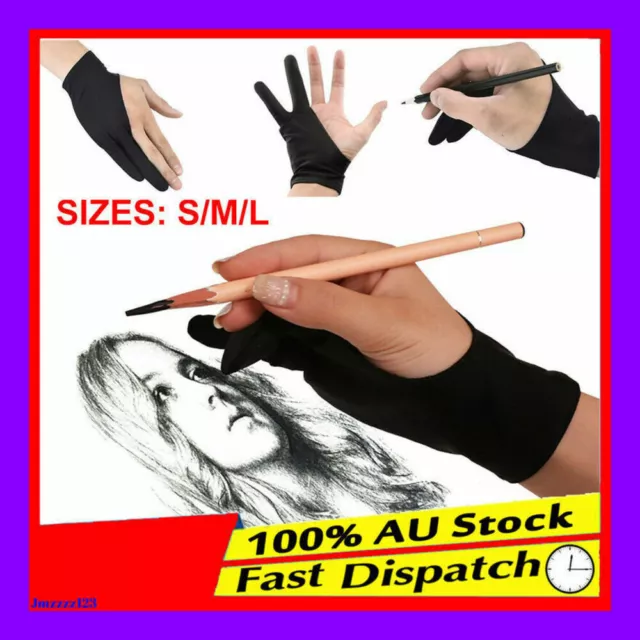 Anti-Fouling Two-fingers Artist Anti-touch Glove Drawing for Ipad Screen  Board