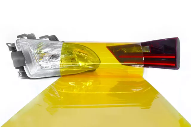 Scheinwerfer Folie Gelb 100 x 30 cm Tönungsfolie Nebelscheinwerfer Rückleuchten
