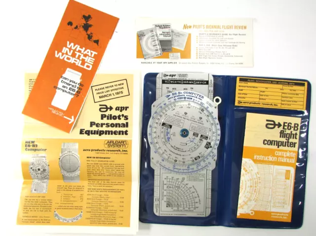 Vintage Aero Products Inc. E6-B Flight Computer And Manual New Unused