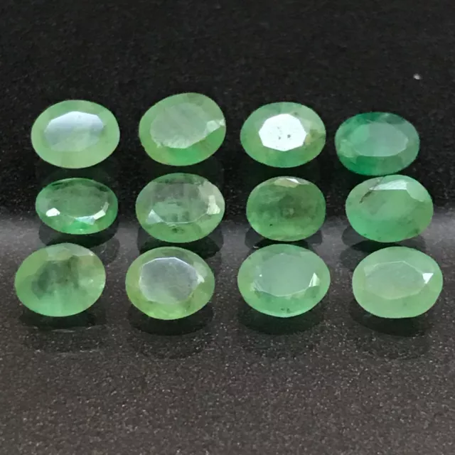 EMERALD 12pcs Set 3.77ct Green Oval From 4.6 to 5.2mm Natural Untreated Zambia