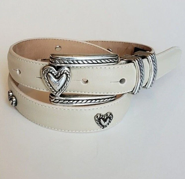 Brighton Girls Kids Belt Tan Size Small Vegan Faux Leather Silver Style 40202