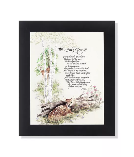 The Lord's Prayer Deer Woods Christian Religious Wall Picture 8x10 Art Print
