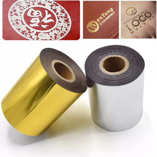 400FT Roll Hot Foil Stamping Paper Gold Silver For Leather PVC Brozing Machine