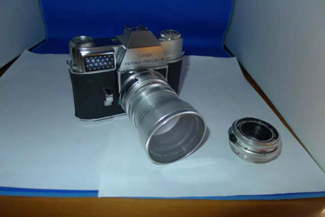 Kodak Retina Reflex III + schneider xenar 2.8/50 u. 4/135 wunderschön