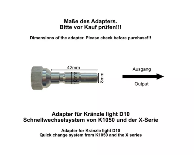 Adaptateur Pour Kränzle Nipple Enfichable Famille Pistolets Léger Line M22 X 1,5 3