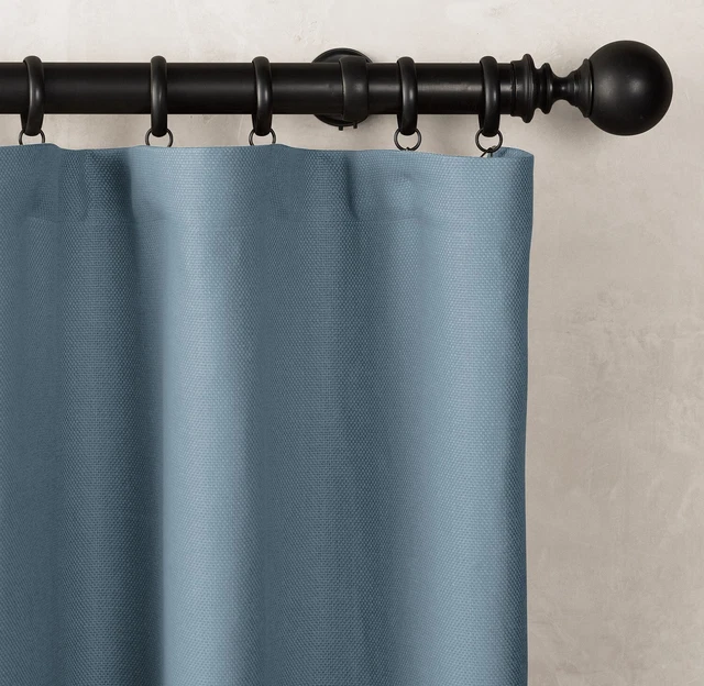 Restoration Hardware Belgian Heavyweight Linen Drapes, 2 Panels 120L French Blue